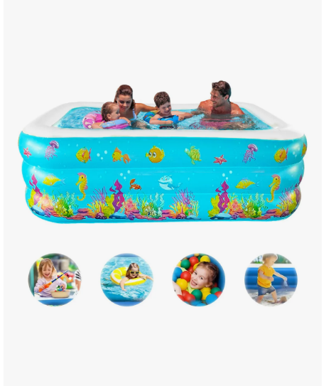 Alberca Inflable Piscina Alberca Inflable Grande Rectangular Grandes Piscinas Alberca De Pelotas Familia 3 Anill