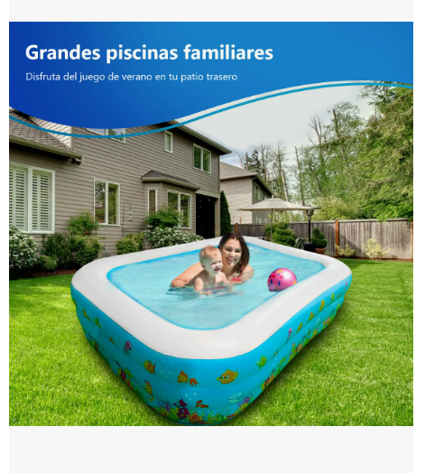 Foto 4 | Alberca Inflable Piscina Alberca Inflable Grande Rectangular Grandes Piscinas Alberca De Pelotas Familia 3 Anill