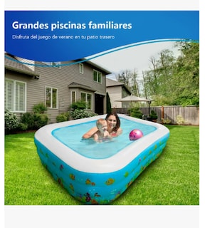 Foto 4 | Alberca Inflable Piscina Alberca Inflable Grande Rectangular Grandes Piscinas Alberca De Pelotas Familia 3 Anill