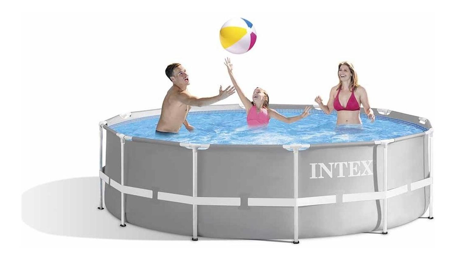 Foto 5 | Alberca Piscina Circular + Escalera + Bomba Intex 26715 color Gris