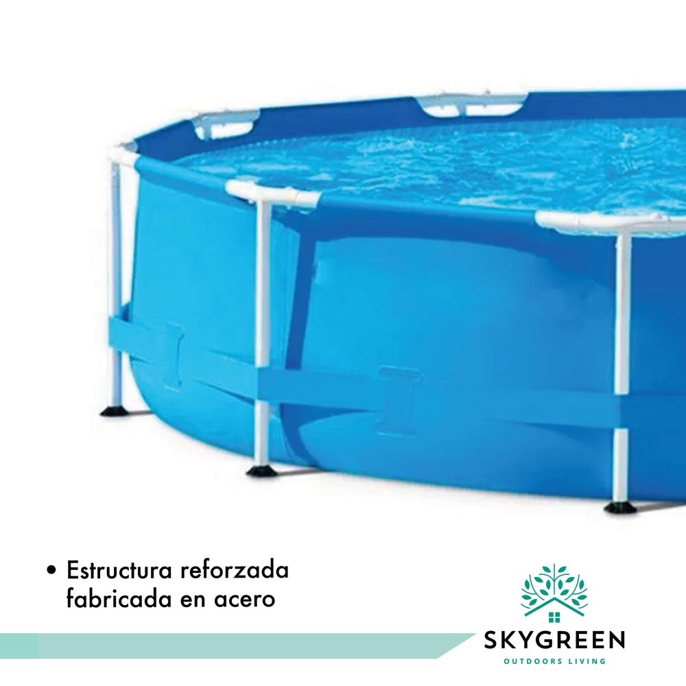 Foto 6 pulgar | Piscina Alberca Skin Green Estructural Redonda 3m Capacidad 4668 Litros