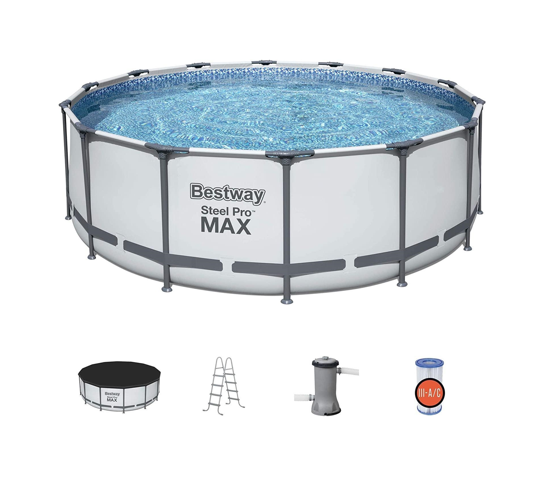 Alberca Estructural Bestway Circular Steel Pro Max 56949 con Bomba y Filtro