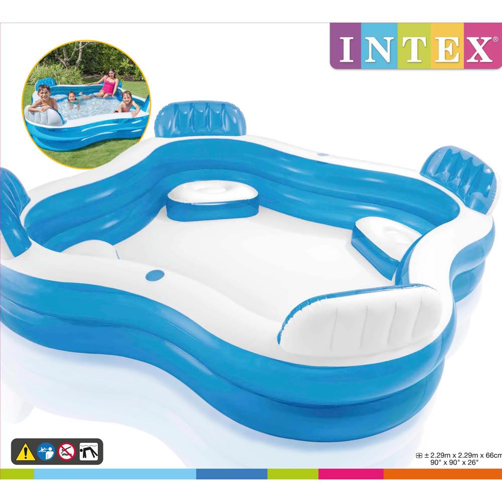 Foto 6 pulgar | Alberca Inflable Intex Swim Center Cuadrangular con Asientos color Azul