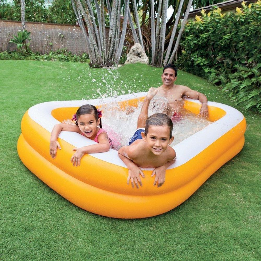 Foto 3 pulgar | Alberca Inflable Intex Swim Center Rectangular color Anaranjada