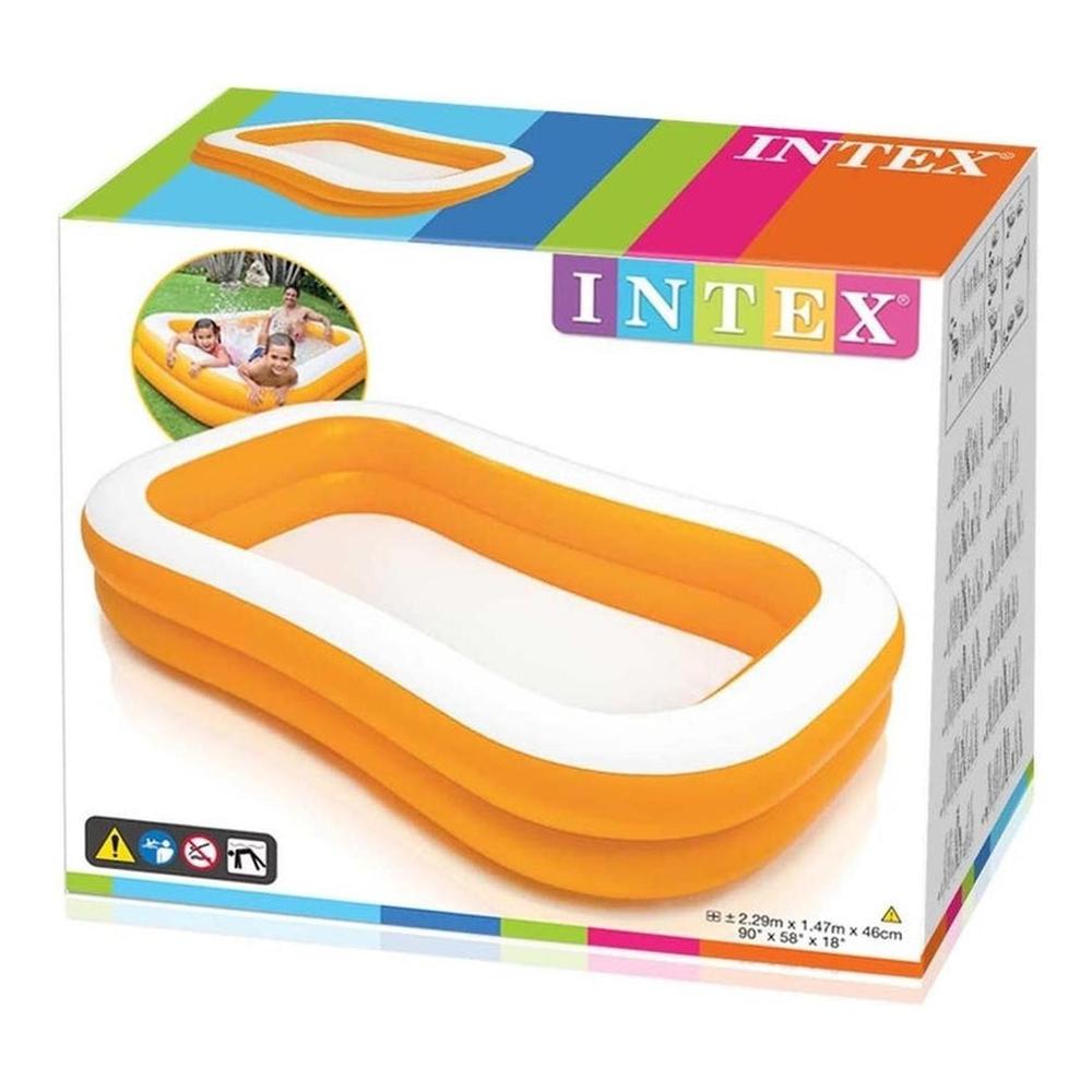 Foto 5 pulgar | Alberca Inflable Intex Swim Center Rectangular color Anaranjada