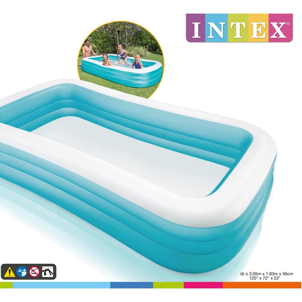 Foto 4 pulgar | Alberca Inflable Rectangular Swim Center Intex color Azul