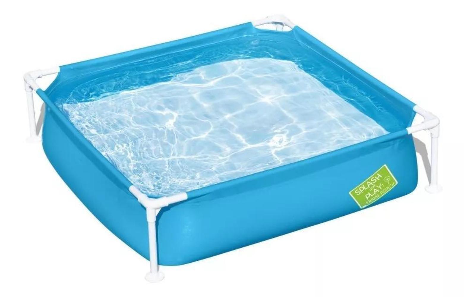 Alberca Estructural Cuadrada Bestway 56217 color Azul Capacidad 365 L