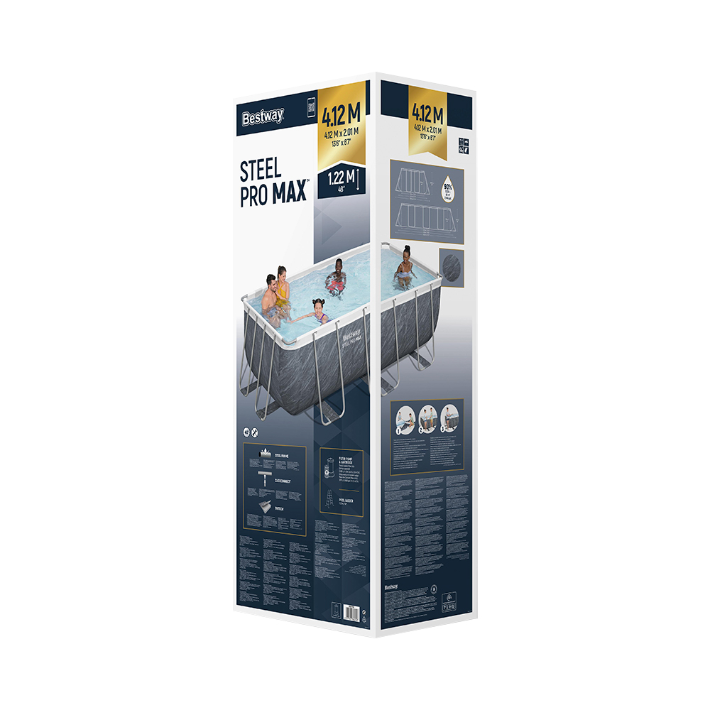 Foto 4 pulgar | Alberca Estructural Bestway Steel Promax Rectangular 4.12 X2.01 Mts