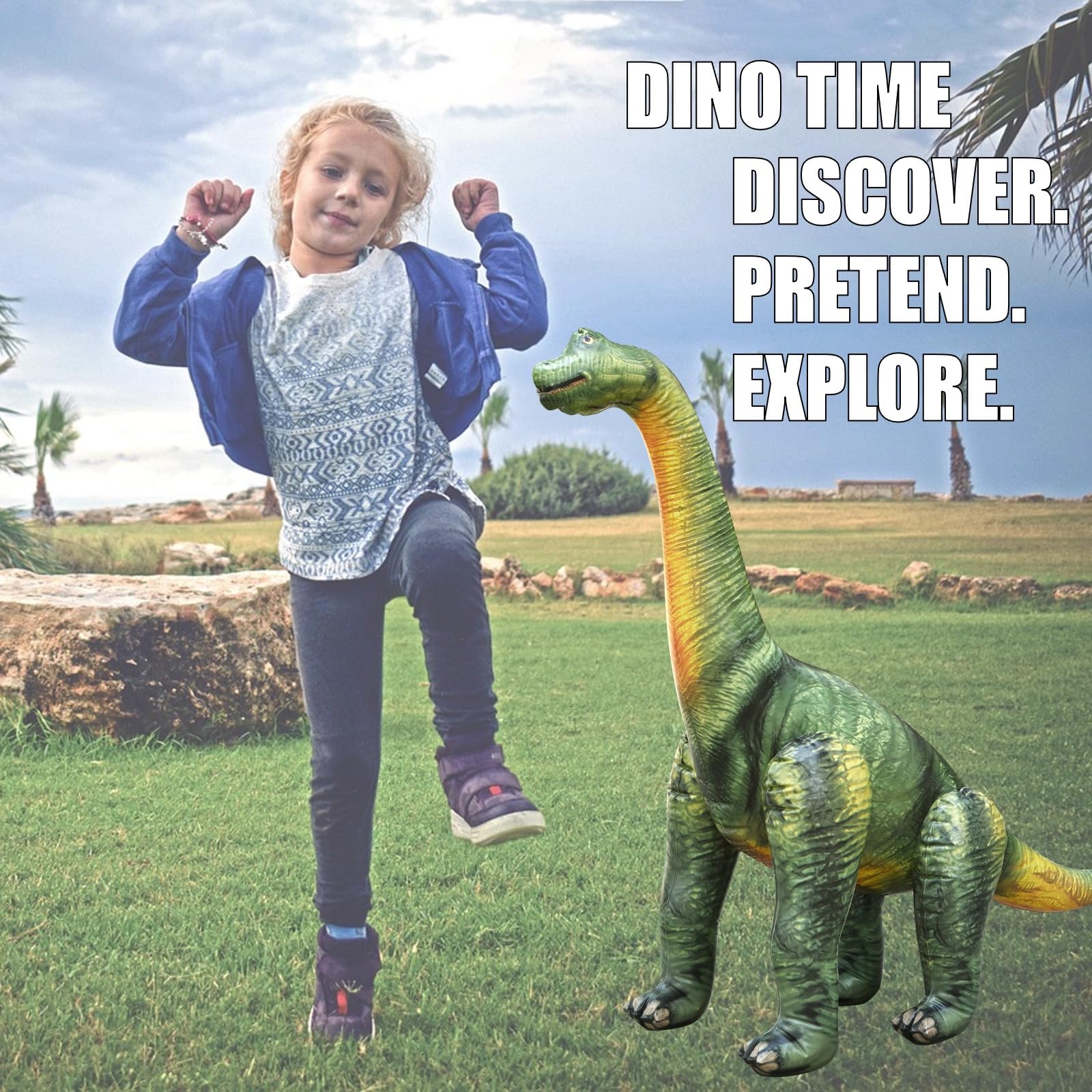 Foto 6 pulgar | Brachiosaurus Brontosaurio Inflable Dinosaur Jet Creations - Venta Internacional.