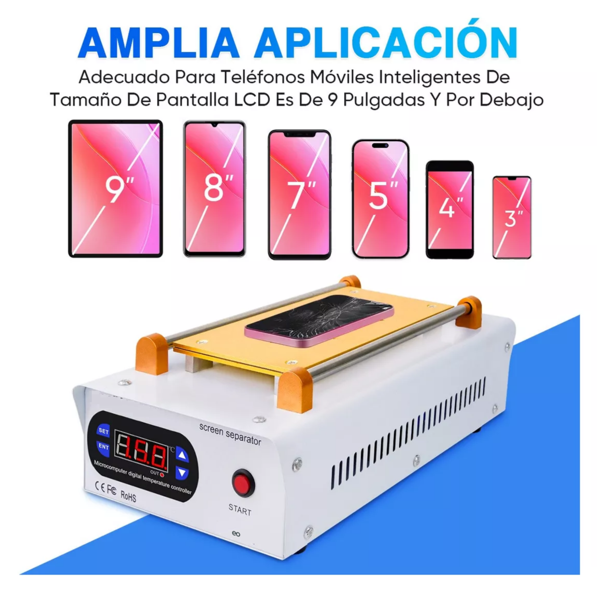Foto 3 pulgar | Máquina Plancha Separadora De Pantalla Lcd Celulares Eo Safe Imports Esi-9386-1 Multicolor