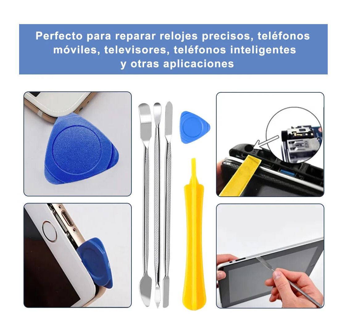Foto 3 | Kit De Herramientas Reparación Pantalla Lcd Celular 47 En 1 Negro Azul