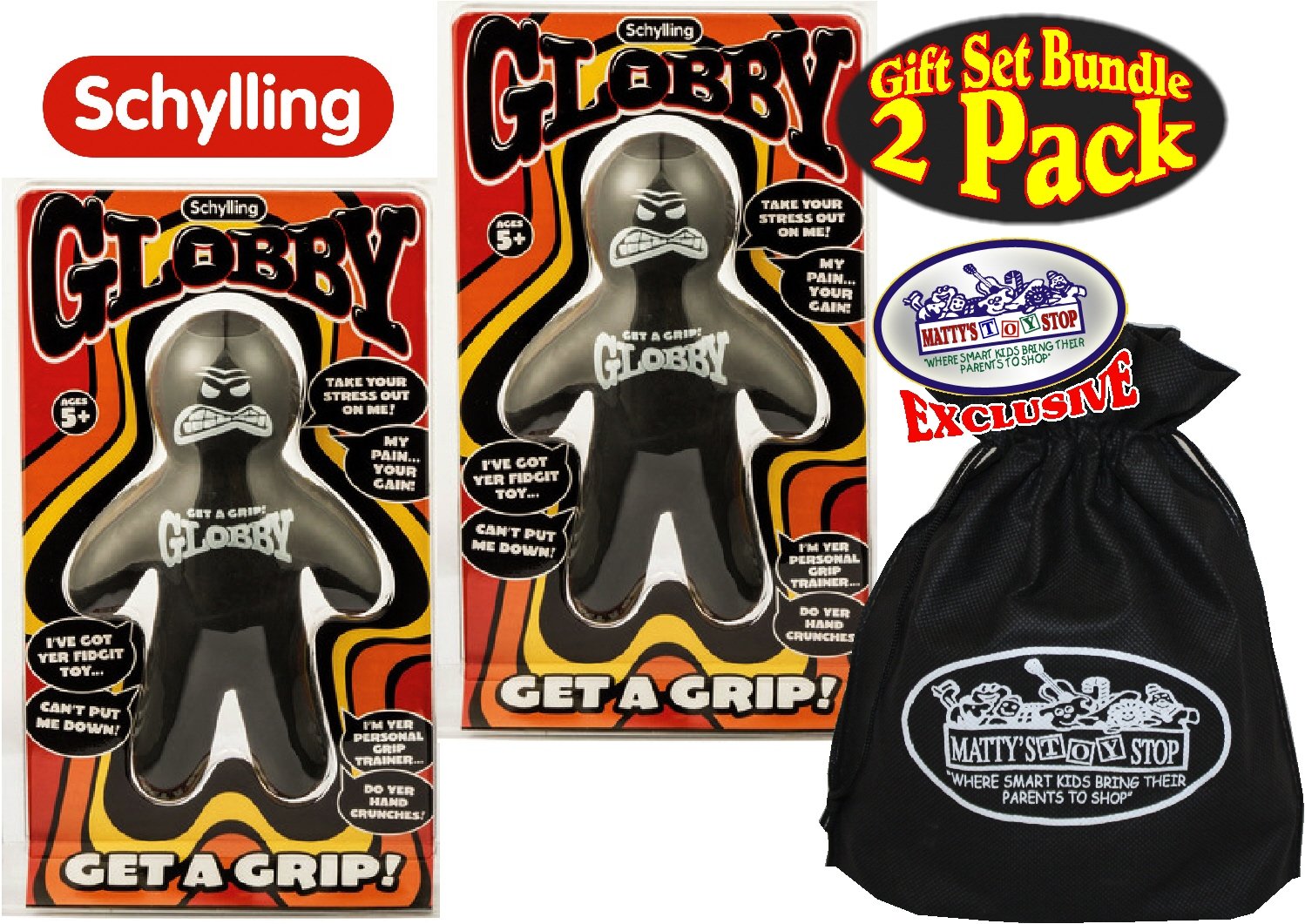Foto 4 pulgar | Set De Regalo Para Aliviar El Estrés Schylling Globby Guy, Paquete De 2 Con Bolsa - Venta Internacional.