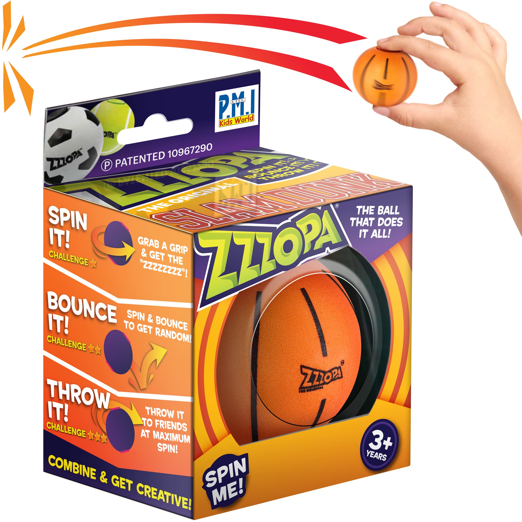 Foto 1 | Pelota Fidget Stress Original P.m.i. Zzzopa Slamdunk De 6 Cm - Venta Internacional.