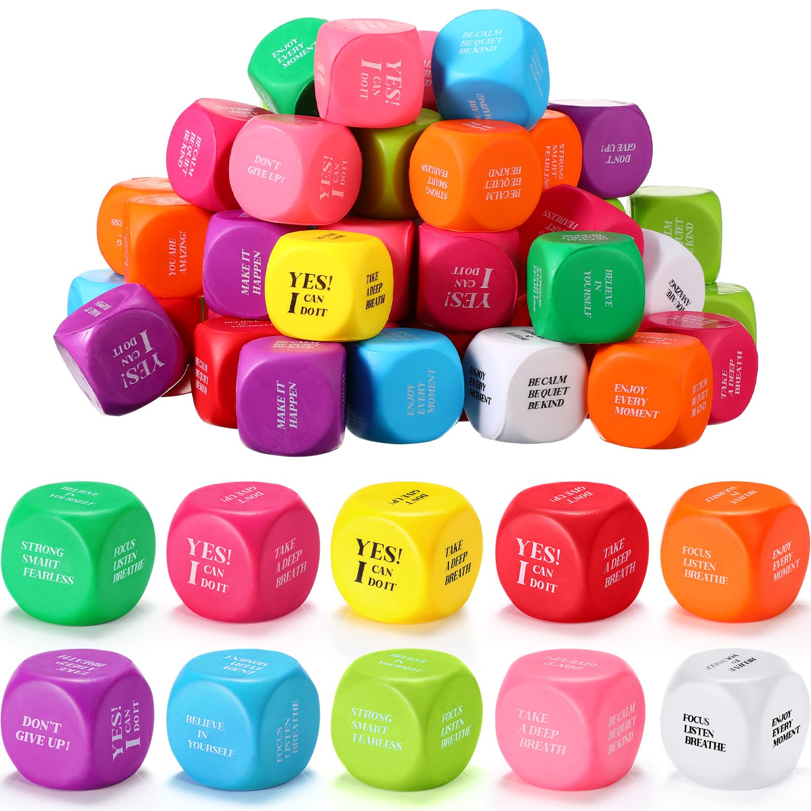 Bola Antiestrés Motivational Cubes Jerify, 60 Unidades, Para Niños - Venta Internacional.