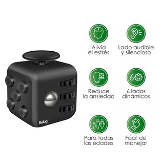 Foto 2 | Cubo Anti Estrés. Ayuda A Calmar La Ansiedad Y El Estrés Negro Total Belug