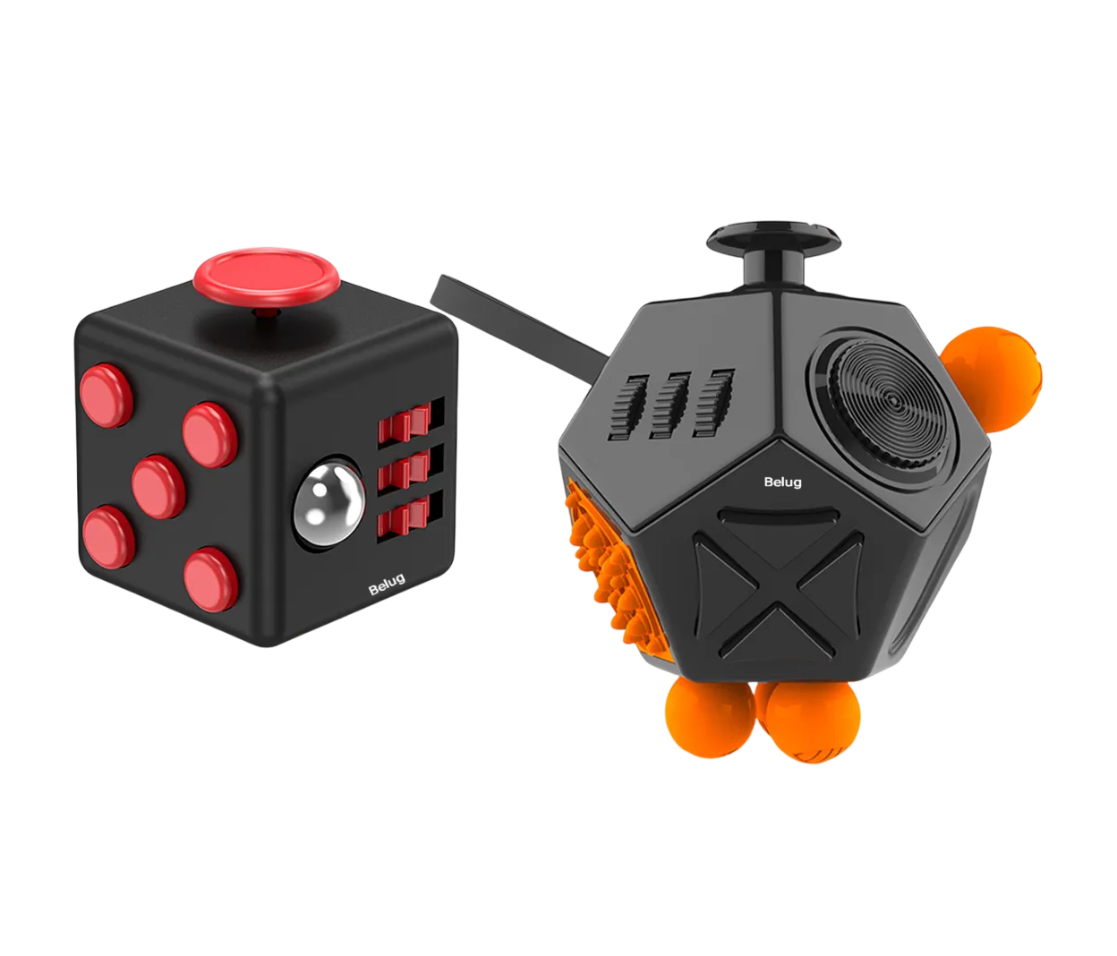Foto 2 pulgar | Juguete Antiestres Cubo 2pz Negro Rojo Naranja