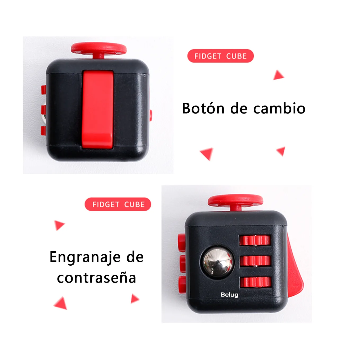 Foto 4 pulgar | Juguete Antiestres Cubo 2pz Negro Rojo Naranja