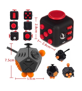 Foto 5 | Juguete Antiestres Cubo 2pz Negro Rojo Naranja