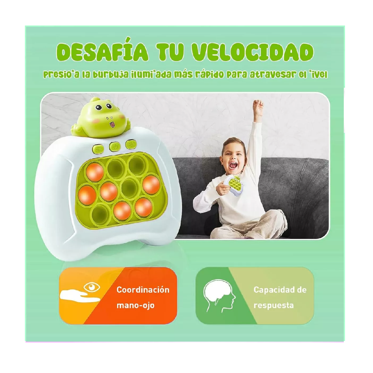 Foto 5 pulgar | Juguete Quick Push Fidget Spinner Antiestres Verde