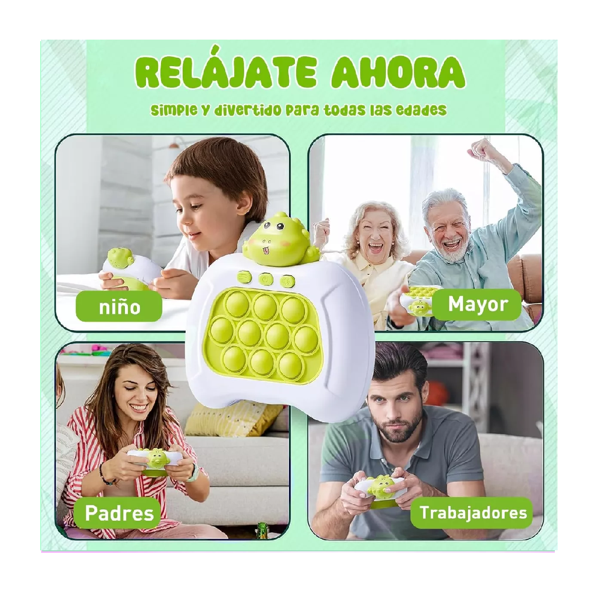 Foto 6 pulgar | Juguete Quick Push Fidget Spinner Antiestres Verde