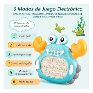 Foto 2 | Máquina Juego Descompresión Consola Juguete Pop Quick Push Azul