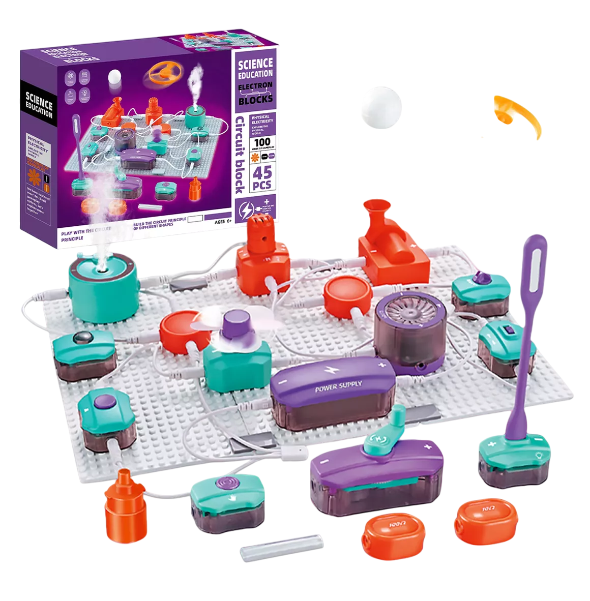 Conjunto de Juguetes Para Ensamblar Experimentos Circuitos Colores