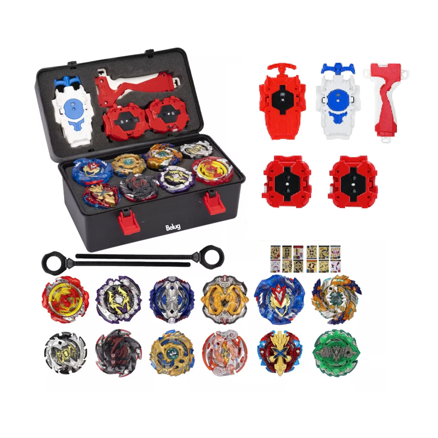 12pcs Top Beyblade Burst Bey Blade Battle Juguetes Trompos Belug, Multicolor