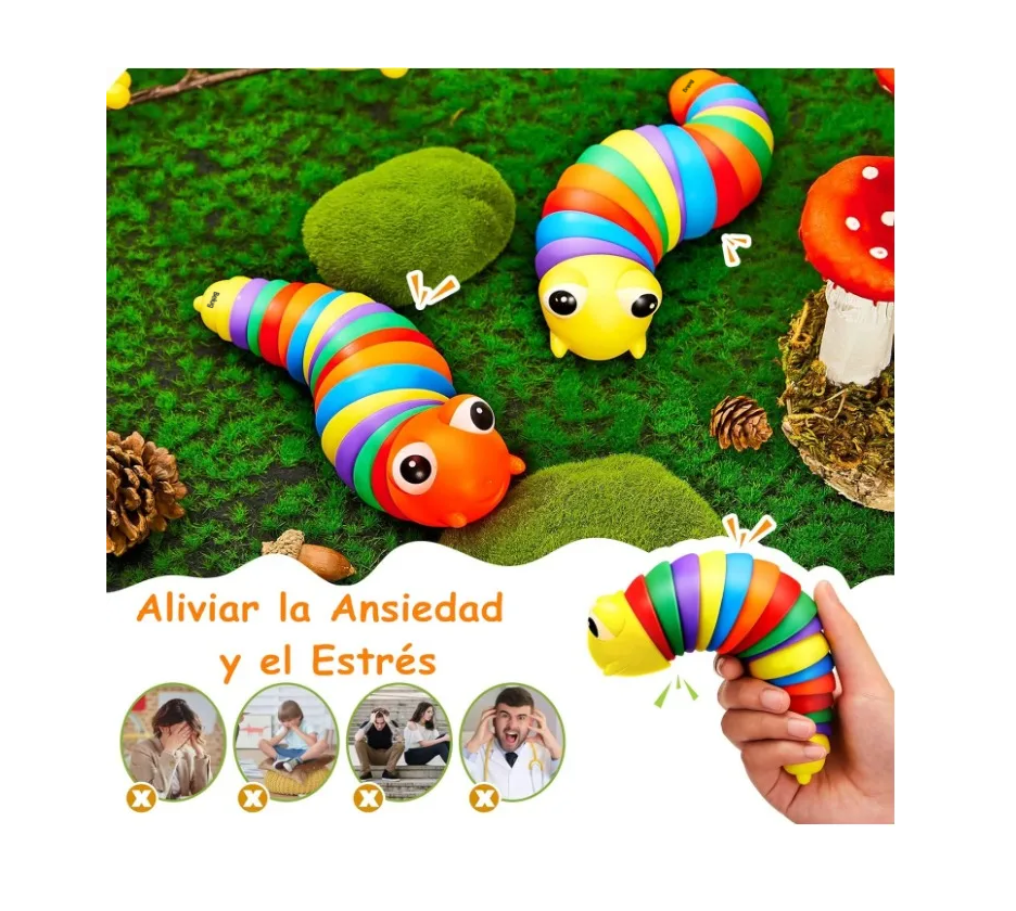 Foto 5 pulgar | Juguete Antiestres Oruga 2 Pzs Colores