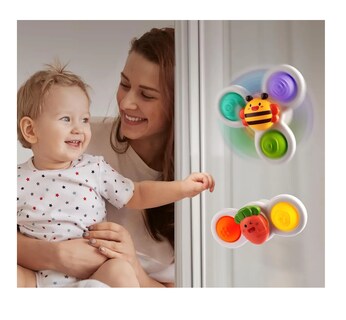 Foto 2 | 3 Piezas Ventosa Giratoria Juguetes/juguetes De Baño Blanco Colores