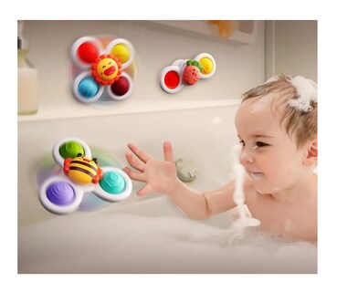 Foto 3 | 3 Piezas Ventosa Giratoria Juguetes/juguetes De Baño Blanco Colores