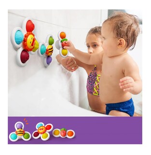 Foto 4 | 3 Piezas Ventosa Giratoria Juguetes/juguetes De Baño Blanco Colores