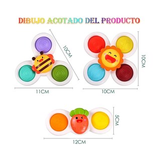 Foto 4 | 6 Piezas Ventosa Giratoria Juguetes Sensoriales Para Bebes Mezcla De Colores