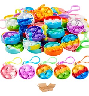 Foto 1 | 48 Pcs De Niños Pop Push Belug It Llavero Juguete Antiestrés Cuadro Multicolor