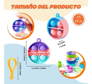 Foto 2 | 48 Pcs De Niños Pop Push Belug It Llavero Juguete Antiestrés Cuadro Multicolor