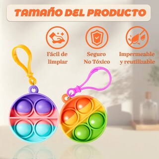 Foto 3 | 48 Pcs De Niños Pop Push Belug It Llavero Juguete Antiestrés Cuadro Multicolor