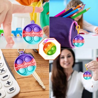 Foto 4 | 48 Pcs De Niños Pop Push Belug It Llavero Juguete Antiestrés Cuadro Multicolor