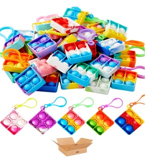 Foto 1 | 48 Pcs De Niños Pop Push Lab.g It Llavero Juguete Antiestrés Circulo Multicolor