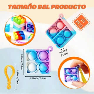 Foto 2 | 48 Pcs De Niños Pop Push Lab.g It Llavero Juguete Antiestrés Circulo Multicolor