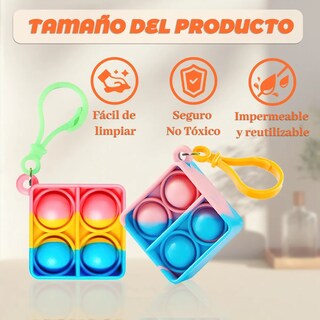 Foto 3 | 48 Pcs De Niños Pop Push Lab.g It Llavero Juguete Antiestrés Circulo Multicolor