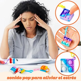 Foto 5 | 48 Pcs De Niños Pop Push Lab.g It Llavero Juguete Antiestrés Circulo Multicolor