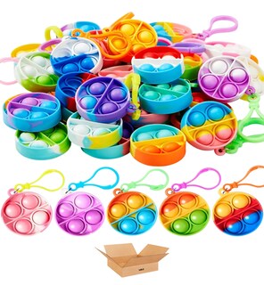 Foto 1 | 48 Pcs De Niños Pop Push Lab.g It Llavero Juguete Antiestrés Cuadro Multicolor
