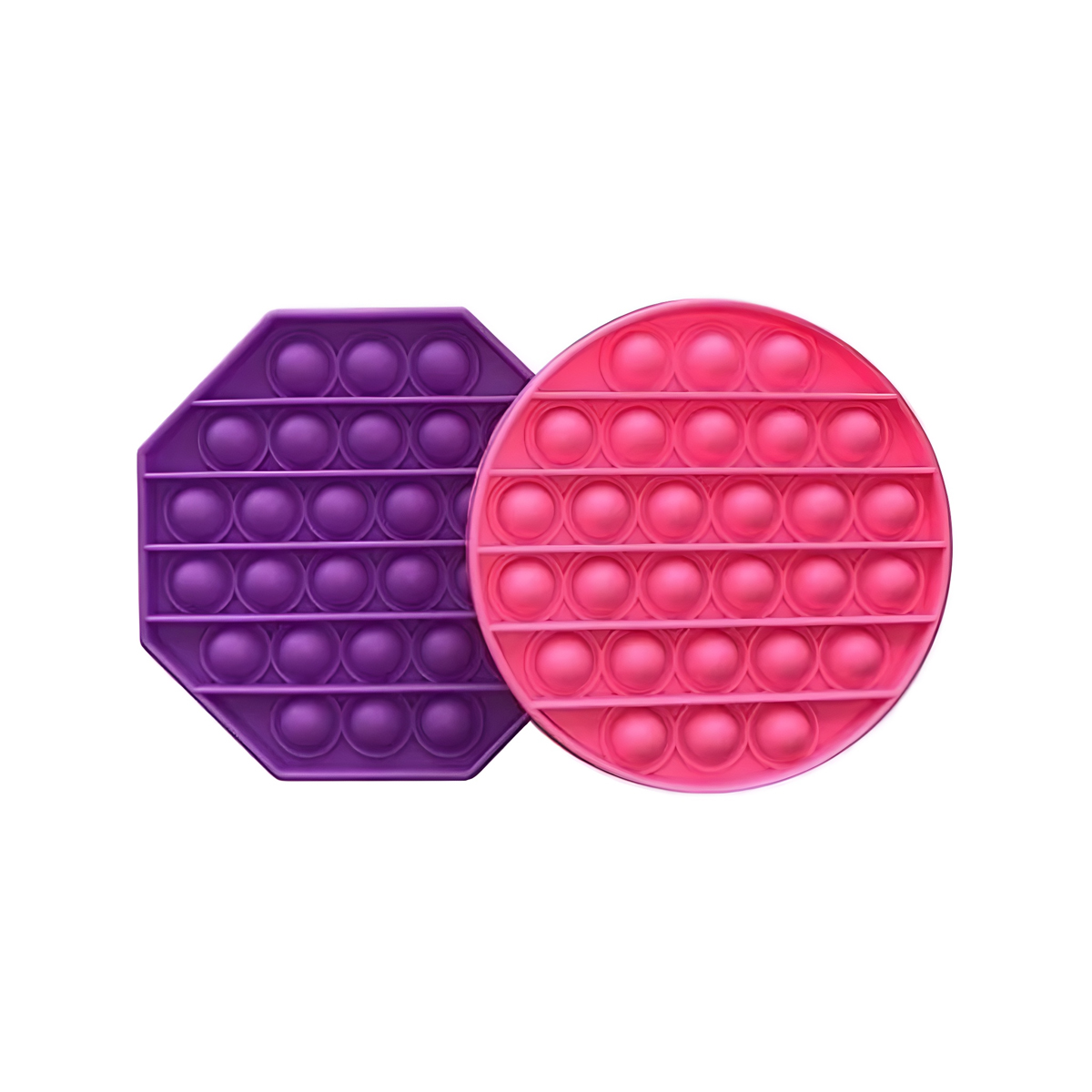 Juguete Antiestrés Push Bubbles Pop It Rosa Lila 2pz