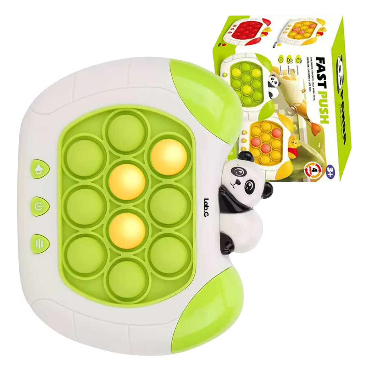 Foto 6 pulgar | Juego Pop It Electronico Antiestrés Quick Push Consola Oso Panda, Verde Blanco
