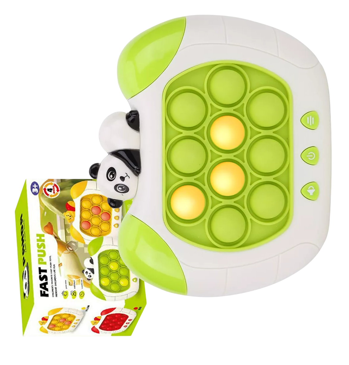 Foto 4 pulgar | Juego Pop It Electronico Antiestrés Quick Push Consola Oso Panda, Verde Blanco