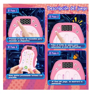 Foto 3 | Juegos Antiestres Máquina Juego Ritmo De Musica Electrónica Rosa