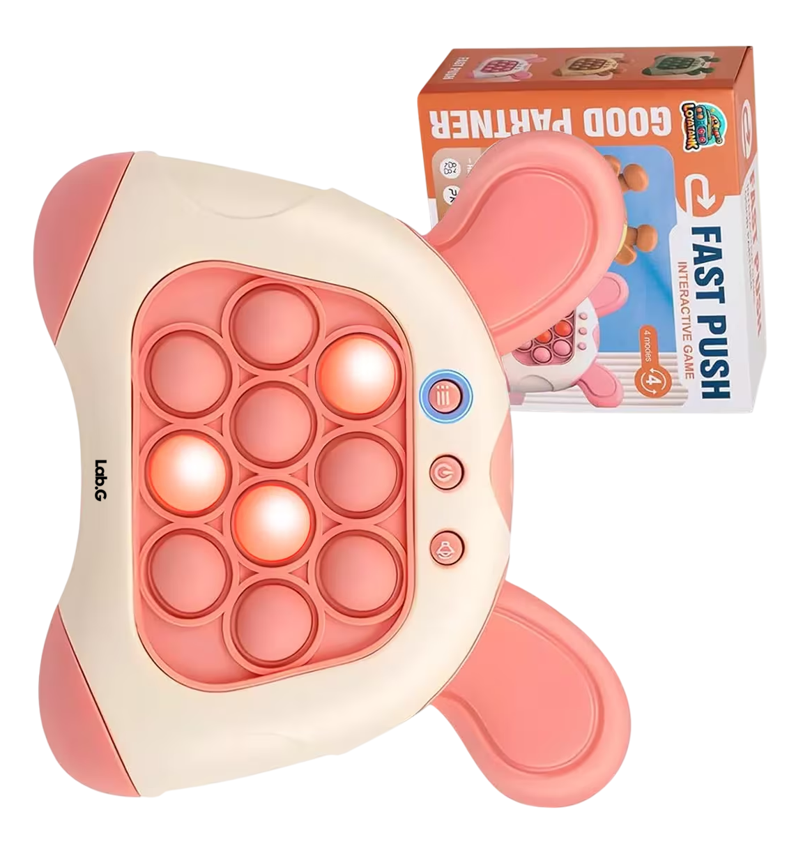 Foto 5 pulgar | Juego Pop It Electrónico Antiestrés Quick Push Consola Orejas Blanco y Rojo