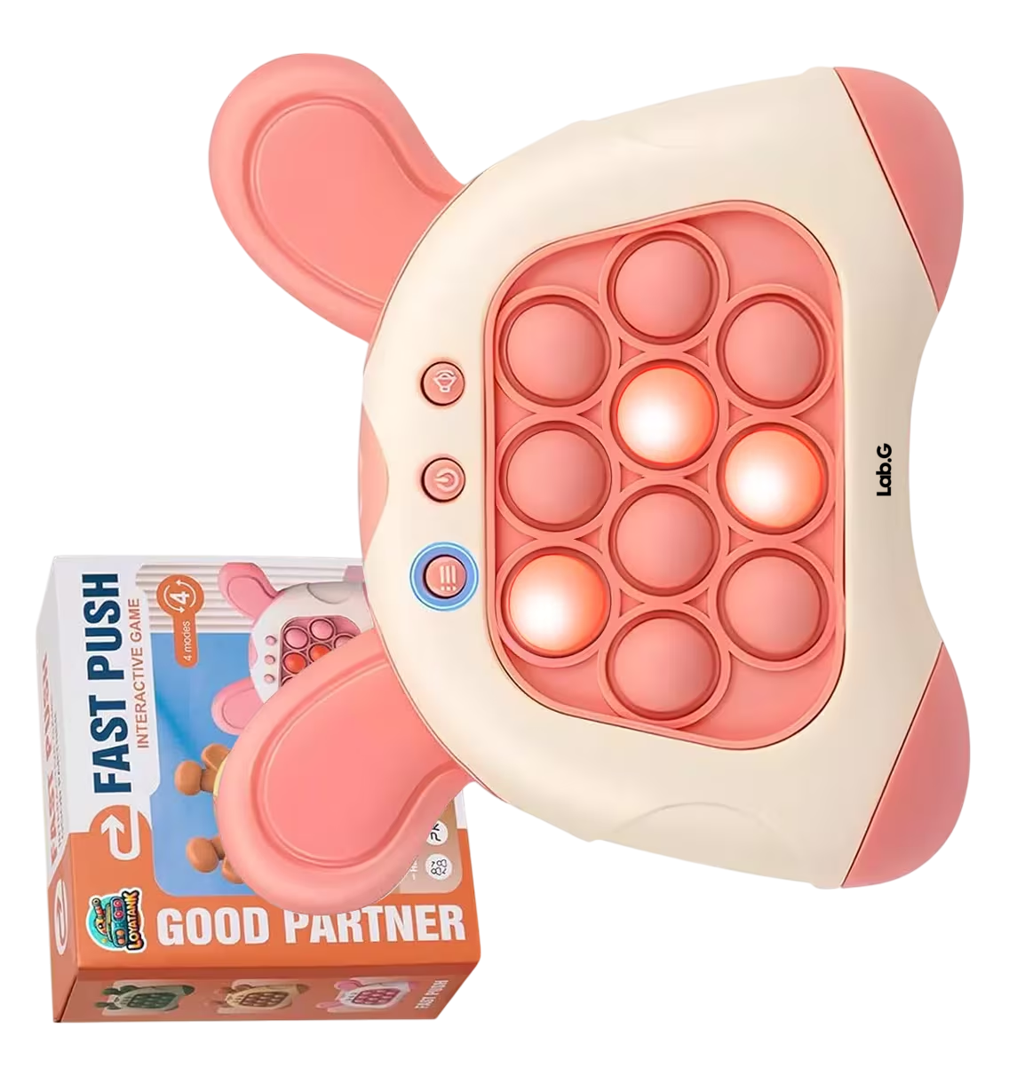Foto 5 | Juego Pop It Electrónico Antiestrés Quick Push Consola Orejas Blanco y Rojo