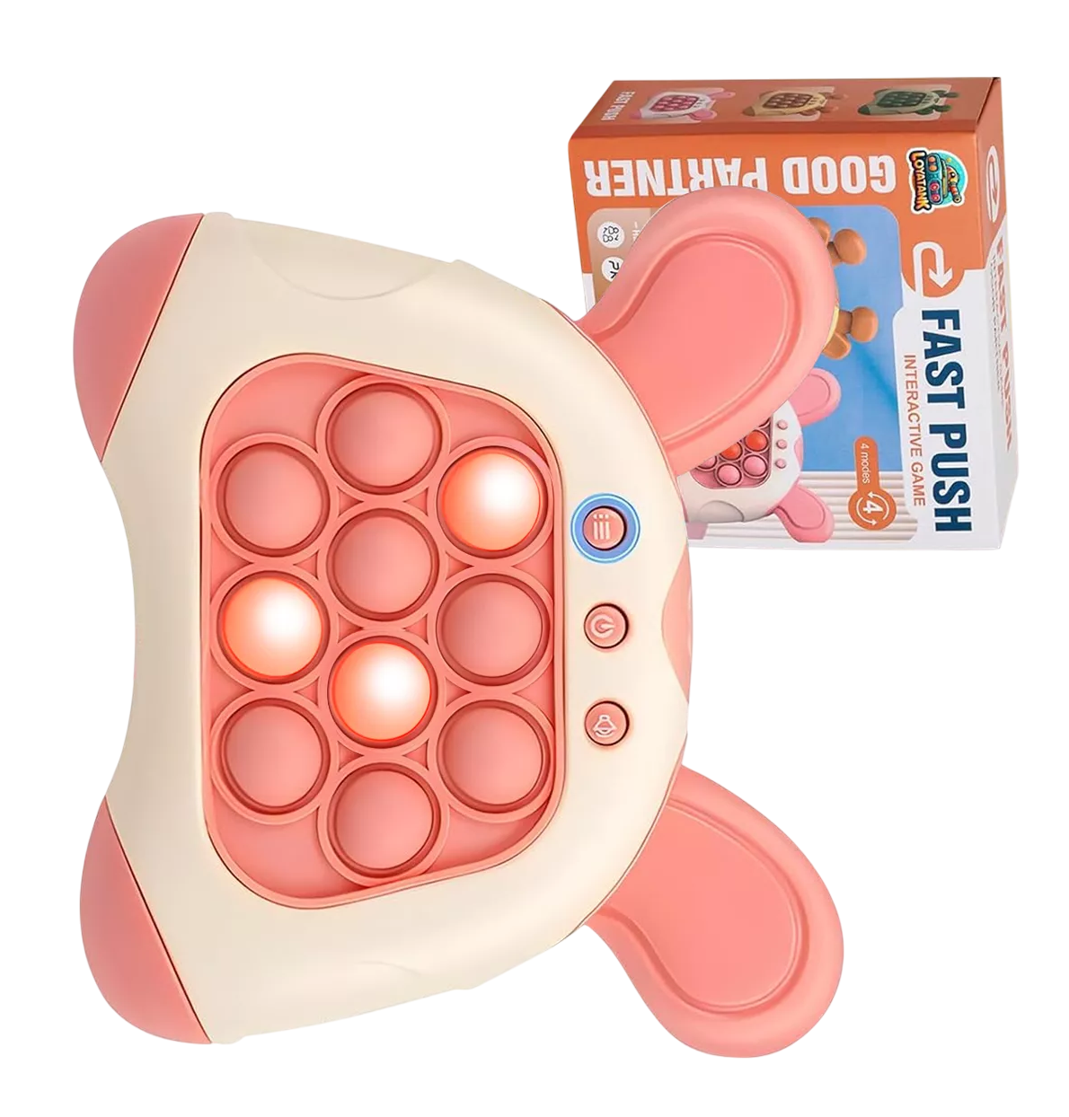 Foto 4 pulgar | Juego Pop It Electronico Antiestrés Quick Push Consola Orejas, Blanco Rojo