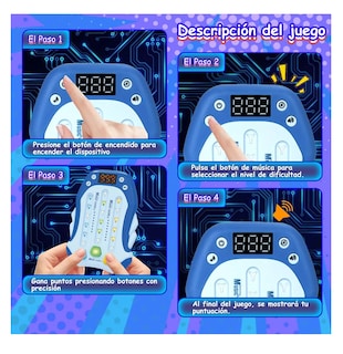Foto 3 | Juegos Antiestres Máquina Juego Ritmo De Musica Electrónica Azul