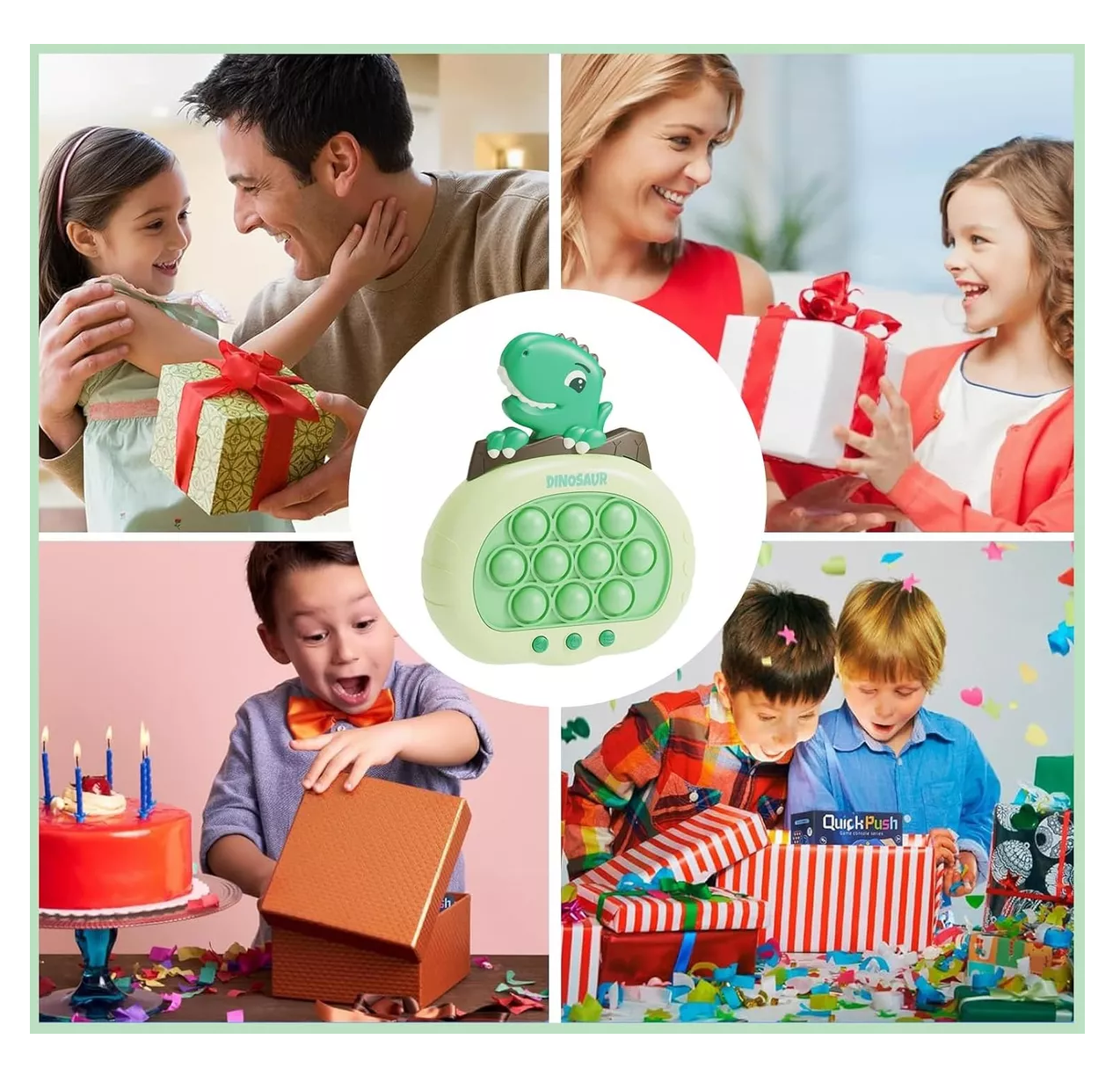 Foto 4 pulgar | Juego Pop It Electrónico Antiestrés Quickpush Fidget Dinosaurio Verde